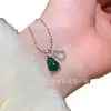 Atacado de fábrica pequeno vermelho departamento material perigoso natural yang verde cabaça jade contas colar pingente s925 prata incrustação moda