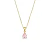 Moderna Cadena para Clavícula Versátil Simple de Moda Europea y Americana, Acero Inoxidable Chapado en Oro de 18 Quilates, Collar con Colgante de Zirconia en Forma de Gota de Agua