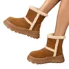Botas de Nieve Gruesas con Forro de Felpa Tallas Grandes para Mujer 2026 Invierno Nuevo Estilo Abrigos Botines Cortos Botas de Algodón Cálidas Abrigos Versátiles Zapatos de Algodón