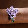 Broche de lavanda, alfiler para abrigo de mujer, alfiler para cuello con ramo morado exquisito de alta gama para mujer, accesorios de diseño, ramillete de nicho con sentido
