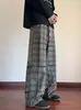 Pantalones de Retazos a Rayas y Cuadros para Hombre Primavera Otoño Tendencia Estilo Americano Casual Sueltos Rectos Pierna Ancha Pantalones Deportivos