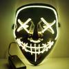 Máscara fluorescente transfronteriza para Halloween, con luz fría y destellos LED personalizados, ideal para fiestas de graduación y fiestas de disfraces.