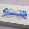 2026 Óculos de Sol Love Sem Aro Coração Unicorpo Óculos de Sol Coloridos Coração de Pêssego Unicorpo