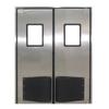 Puerta Manual de Acero Inoxidable de Doble Apertura de Flujo Libre Anticolisión para Fábricas de Alimentos, Puerta Anticolisión de Canal de Transferencia, Puerta de Flujo Libre con Rebote de Impacto