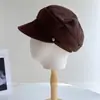 Gorra de Boina Retro Británica para Mujer, Gorra de Béisbol Cálida para Otoño e Invierno, Boina de Moda Versátil, Gorra de Jinete Moderna para Viajar
