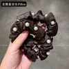 Elástico de Cabelo Elegante e Versátil com Contas para Mulheres com Toque de Luxo, Prendedor de Coque de Pérolas, Corda de Cabelo de Cetim, Novo Acessório de Cabelo