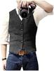 Chalecos de Hombre Preferidos Transfronterizos Espiga Chalecos para Vestido de Boda Ligero Casual de Negocios Chalecos Estilo Británico en Stock