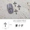 Nuevos accesorios de aleación retro Chrome Hearts para arte de uñas estilo punk cruz flor militar estrella hexagonal metal diamante accesorios para uñas