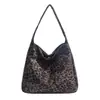 Bolsa Tote Estampada de Leopardo Maillard para o Dia a Dia Feminina Nova Moda Inverno 2025 Mais Fácil de Combinar Grande Capacidade Bolsa de Ombro/Axila