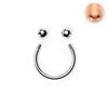 Titanio G23 Punta de Diente Externo Cono Puntiagudo Bola Herradura Barra Septo Nasal Clavo de Nariz Pendientes Barra C F136 Joyería de Piercing de Titanio Anillo de Nariz