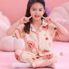 2025 versión coreana de pijamas para niños cárdigan para niñas lindo dibujos animados primavera y otoño manga corta pantalones ropa de casa para niñas venta al por mayor