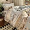 Conjunto de Tres Piezas de Algodón de Temporada Grado Maternal e Infantil Estilo Fresco Estampado 100% Algodón Puro Conjunto de Cuatro Piezas Funda Nórdica Sábana Bajera