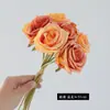 Estilo Ins 7 Rosas Quemadas Retro Borde Quemado Ramo de Mano Decoración de Sala de Estar en Casa Accesorios para Fotografía