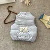 Chaleco cálido de plumón de pato blanco al 90% para bebé niña para otoño e invierno, chaleco de plumón de dibujos animados para niñas pequeñas, ligero y adecuado para usar como prenda exterior