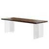 Mesa de Comedor, Escritorio de Madera Maciza Acrílica, Pino Estable, Mesa Larga para Sala de Estar en Casa, Escritorio de Lectura para Niños, Mesa de Comedor, Diseño Flotante