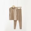 Traje térmico antibacteriano grado 5A para hombre y mujer, ropa interior térmica de talla grande, camiseta de cuello redondo ajustada para otoño e invierno