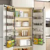 Estante de Almacenamiento sin Taladro Detrás de la Puerta, Cesta Colgante de Tubo Redondo, Estante de Almacenamiento de Múltiples Niveles Montado en la Pared, Organizador Multifuncional para Baño, Estante para Colgar en la Puerta