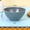 Tigela Redonda de Melamina Cor Macaron Tigela de Plástico Conjunto de Pratos para Estudante Tigela de Arroz Doméstica Tigela para Macarrão Instantâneo Tigela Criativa para Macarrão Utensílios de Mesa