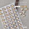 Pedras Strass para Unhas K9 com Base Pontuda Strass em Formato de Coração Inclinado Strass AB Coração de Pêssego Quadrado Strass Phantom Dourado Decorações para Unhas 2 Peças