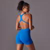 Traje de yoga ajustado de estilo europeo y americano, sin costuras y con espalda descubierta para mujer, de una pieza, para fitness, pilates y levantamiento de cadera.