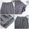 Pantalones de pierna ancha con forma de pera de algodón puro para mujer, nuevo estilo Primavera/Verano 2026, estilo perezoso, pantalones casuales cortos finos, pantalones globo de cintura alta
