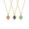 Colar Pingente Quadrado com Formato de Diamante em Corda Torcida Dourada Prata de Lei S925 Transfronteiriço Europeu e Americano para Mulheres, Corrente de Clavícula Versátil da Moda de Luxo Leve