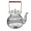 Tetera Doméstica de Vidrio Transparente de Alto Borosilicato Puede Calentarse con Estufa Eléctrica de Cerámica Tetera con Patrón de Crisantemo
