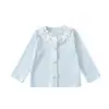 [En Stock] Cw262463 Chaqueta Cardigan para Niña 2026 Primavera Nuevo Estilo Elegante Cardigan con Cuello de Encaje Chaqueta Infantil