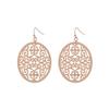 Joias de Orelha de Metal Europeias e Americanas para Mulheres Placa de Cobre Esculpida Oval Oca Estilo Étnico Criativo Distintivo Textura Brincos Retrô
