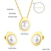 Pendientes y Collar con Piedra Ojo de Gato Ovalada Minimalista de Tendencia Europea y Americana Acero Inoxidable Juego de Joyería de Alta Gama Venta al por Mayor