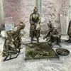 Escultura de Figura de Fibra de Vidrio Imitación Cobre, Costumbre Popular Agrícola, Fábula de la Recolección de Té, Cultura de la Piedad Filial, Personalización para Calle Comercial al Aire Libre