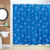 Cortina de Ducha de Poliéster Serie Azul de Venta Caliente Impermeable Suave Cortina de Partición para Baño Viene con Anillos para Cortina de Ducha Suministro de Fábrica