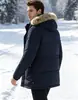Bestseller transfronterizo: Abrigo de algodón cálido de manga larga con forro polar de invierno talla europea, estilo nuevo para papás, con forro polar y engrosado para abrigar a personas de mediana edad y mayores.