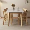 Mesa de comedor de placa de roca italiana moderna para apartamento pequeño, mesa rectangular de madera maciza para el hogar, combinación de mesa y silla de comedor de lujo ligero nórdico