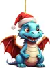 Amazon Transfronterizo Nuevo Colgante Serie Dinosaurio Navideño Decoración Navideña para Coche Acrílico Plano Colgante