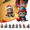 Ornamentos Criativos de Gatinho de Natal Transfronteiriços Pingentes de Carro Pingentes de Mochila Árvore de Natal Decorações para Casa