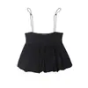 Para Comercio Exterior Transfronterizo Europeo y Americano Ropa de Mujer Aliexpress Más Vendido Verano Simple Versátil Negro Floral Camisola Chaleco