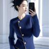Suéter Europeo de Moda que Reduce la Edad y Afina la Figura para Mujer 2025 Primavera Nuevo Estilo Elegante Top de Punto de Manga Larga