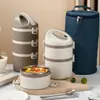 Lonchera Térmica de Acero Inoxidable 304 con Asa, Multicapa, Gran Capacidad, para Estudiantes, Caja Bento, Sellada, Portátil, Contenedor de Alimentos