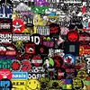 105 Piezas de Colección de 2 Colores Estilo Rock Band. Pegatinas Transparentes para Mascotas. Pegatinas Impermeables para Guitarra y Computadora DIY