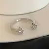 Anillo de Estrella de Circonio Súper Flash para Mujer Diseño Nicho Anillo para Dedo Índice Personalizado Popular Apertura Ins Dulce y Cool