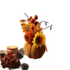 Adornos de Decoración para el Hogar de Halloween, Calabazas de Espuma con Hojas de Arce del Festival de la Cosecha, Accesorios de Frutas Rojas, Ambientación de Mesa Atmosférica