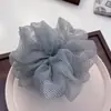 Goma para el pelo de malla de lunares extragrande con múltiples pliegues, versión extendida, scrunchie de una sola vuelta, goma para el pelo de boutique, accesorio para el pelo