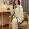 Cremallera Ropa de Casa Traje Cálido Nuevo Invierno Simple Engrosado Cálido Casual Deportes Vellón Coral Traje de Pijama