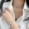 Nueva cadena de clavícula de plata de ley s925 con correa de industria pesada, hermoso collar, moda femenina, personalidad, lujo ligero, alta calidad, joyería de moda