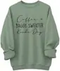Sudadera Talla Grande para Mujer Soly Hux con Gráfico de Letras, Manga Larga, Cuello Redondo, Holgada, Estilo Pulóver