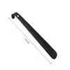 30cm Negro Goma Suave Acero Inoxidable Calzador para Personas Mayores y Mujeres Embarazadas Sin Agacharse y Pedir Ayuda, Tirador de Zapatos Recubierto de Plástico
