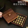 Caja de Almacenamiento para Lingotes de Oro de 10g de Madera de Nogal Maciza, Caja Coleccionadora Especial para Perlas de Oro Pequeñas de 1g