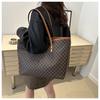 Bolso de mano vintage de gran capacidad para mujer, primavera y verano 2024, moderno y elegante, bolso de hombro grande a juego.