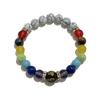 Nueva pulsera hecha a mano con cuentas de ojo de tigre natural para hombre y mujer, pulsera colorida de piedra volcánica natural, pulsera transfronteriza europea y americana